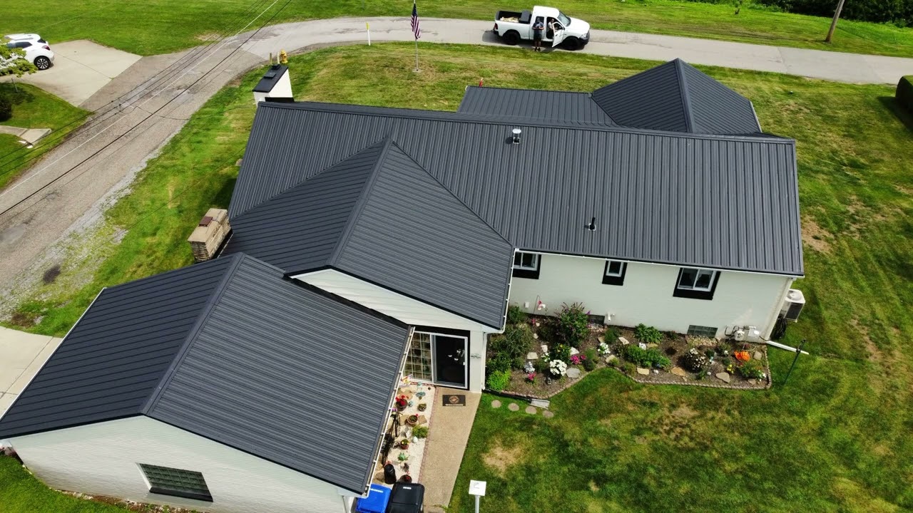Completed metal roof installation