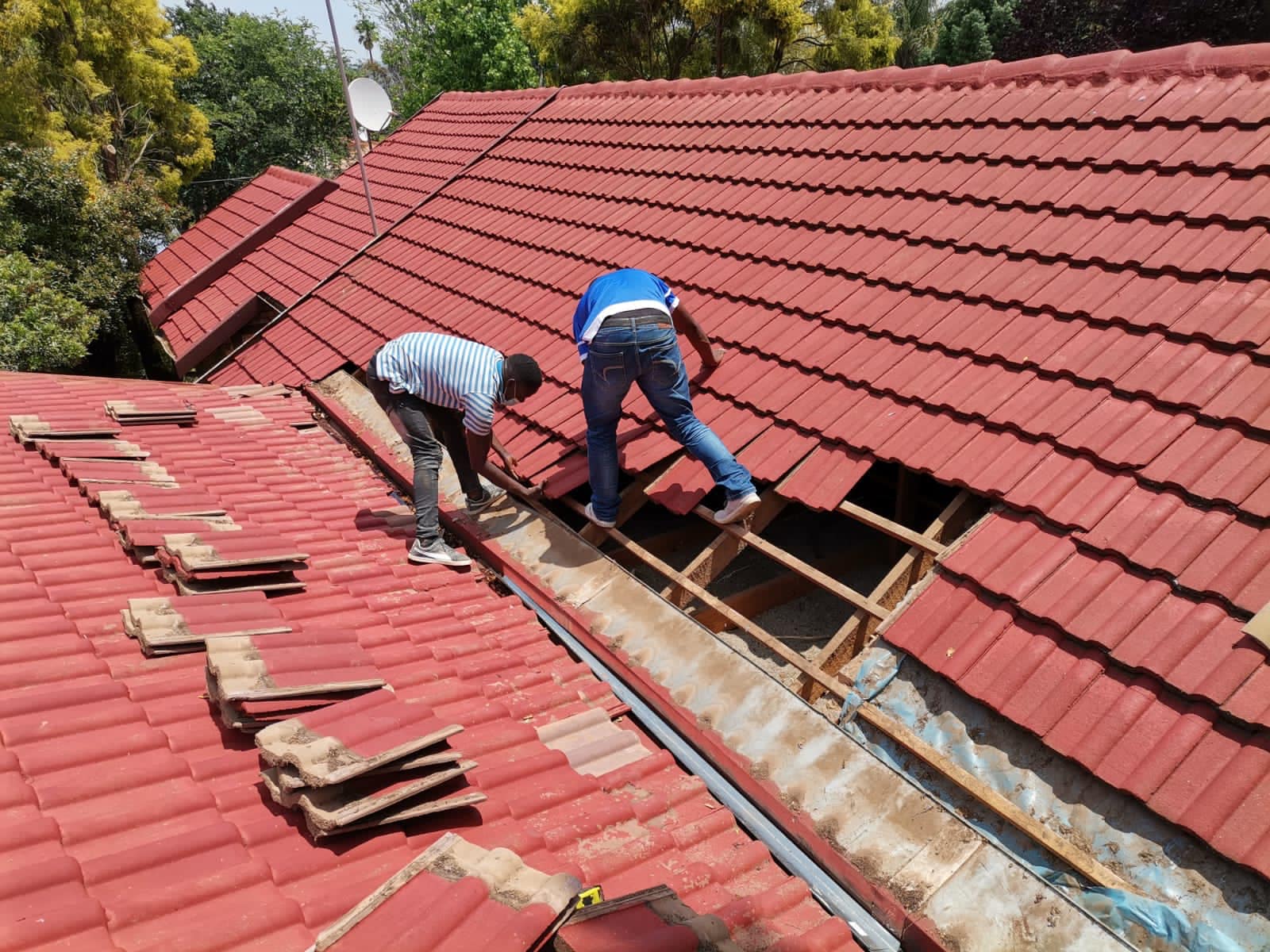Our roofing team at work